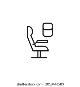 Profession and occupation concept. Tourism and pilot with airplane. Line icon of seat next to window 

