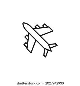 Profession and occupation concept. Tourism and pilot with airplane. Line icon contemporary flying airplane 