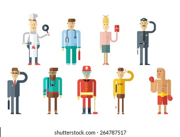 Profession people collection. Flat style design. Vector illustration.