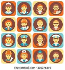Profession people vector illustration flat style, icon set
