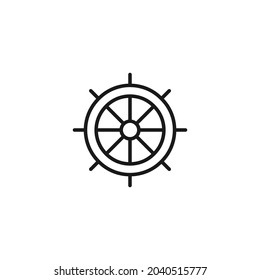 Profession of a sailor concept. High quality outline symbol for banners and web design with mobile apps. Line icon of ship's rudder