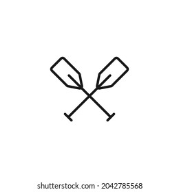 Profession of a sailor concept. High quality outline symbol for banners and web design with mobile apps. Line icon of paddles 
