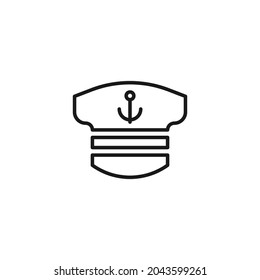 Profession of a sailor concept. High quality outline symbol for banners and web design with mobile apps. Line icon of sailor cap 