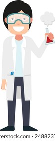 Profession scientist vector illustration on white background