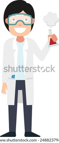 Profession scientist vector illustration on white background
