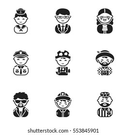 Profession set icons in black style. Big collection of profession vector symbol stock illustration