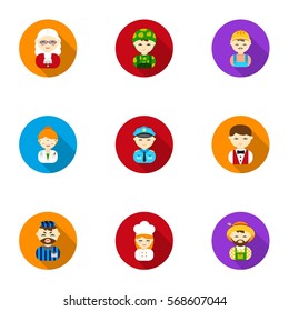 Profession set icons in flat style. Big collection of profession vector symbol stock illustration
