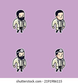 Profession Simple Cartoon Vector Doctor 