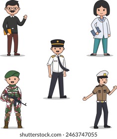 profession simple cartoon vector illustration