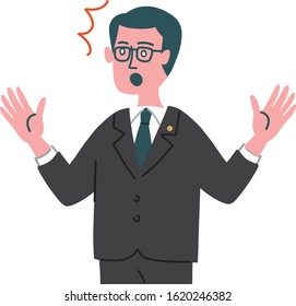 profession suits man gesture emotion