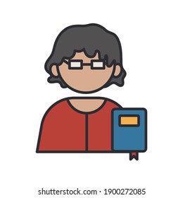 profession teacher worker avatar fill style icon vector illustration design