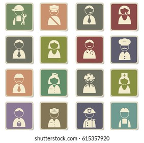 profession vector icons for user interface design