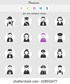 profession vector icons for user interface design