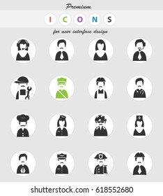 profession vector icons for user interface design