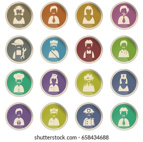 profession vector icons for user interface design