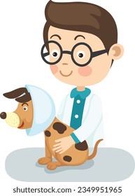 Professionelle Veterinär-Vektorgrafik auf weißem Hintergrund