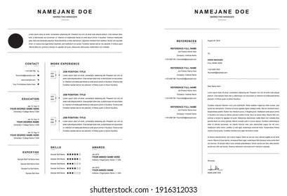 Professional  2 page Resume CV Template