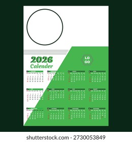 Professional 2026 calendar template designed for business and corporate use.