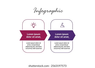 Professional 2-Step Process Timeline for Business Infographics and Seamless Journey Flow Presentations