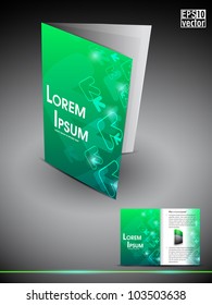Professional 3D business flyer template or corporate brochure or cover design on green creative abstract pattern with inner pages for publishing, print and presentation.EPS 10.