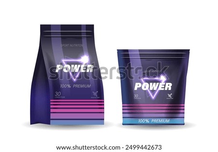 Professional 3d Vector Mockup Of Sport Nutrition Packaging For Protein Powder Branding. Vibrant Realistic Design