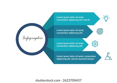 Professional 4-step infographic for showcasing data insights, workflow processes, business strategies, and modern marketing concepts.