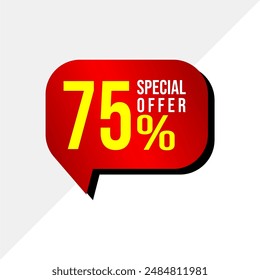 Professional 75% Special Offer Sale Tag - Premium Vector Design