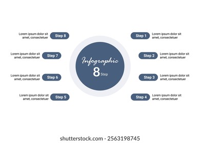 Professional 8-Step Infographic Template: Streamlining Project Plans, Marketing Strategies, and Business Goals