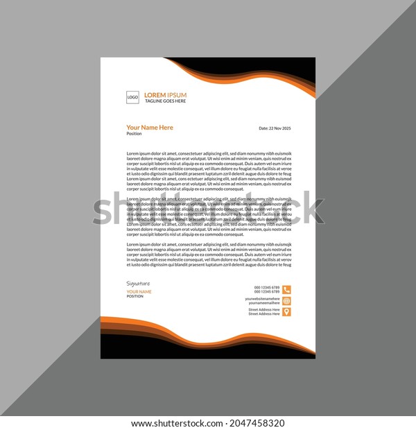 Professional A4 Letter Head Design Vector Stock Vector (Royalty Free ...