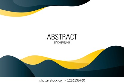 Professional abstract background 
template design. wave dark blue and yellow colors.