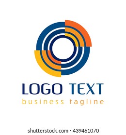 Professional abstract blue orange logo design for business