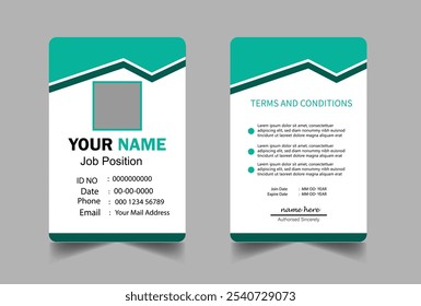 Professionelle abstrakte Blue Wave Modern ID Card Design-Vorlage.