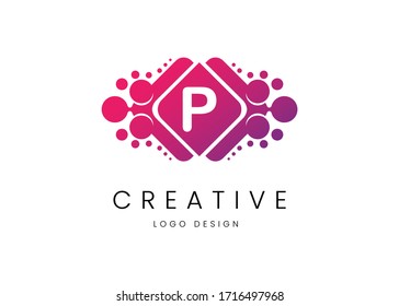 Professional and Abstract Colorful creative P Letter Logo Design Template for your Brand or business.Vector and illustration. 
