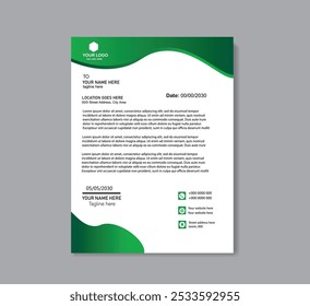 Professional Abstract Modelo corporativo Letterhead Design para publicidade Layout de perfil da empresa, Design Letterhead Simples, e Clean Print-ready com vermelho, 