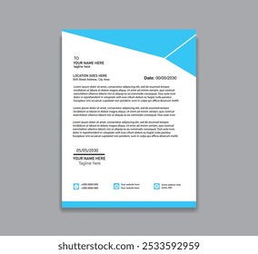 Professional Abstract Modelo corporativo Letterhead Design para publicidade Layout de perfil da empresa, Design Letterhead Simples, e Clean Print-ready com vermelho, 