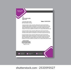 Professional Abstract corporate Letterhead template Design for Advertising Company Profile Layout, Letterhead Design Simple, And Clean Print-ready with Red, Orange and blue CMYK Color 20