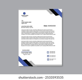 Professional Abstract corporate Letterhead template Design for Advertising Company Profile Layout, Letterhead Design Simple, And Clean Print-ready with Red, Orange and blue CMYK Color 20