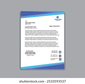 Professional Abstract corporate Letterhead template Design for Advertising Company Profile Layout, Letterhead Design Simple, And Clean Print-ready with Red, Orange and blue CMYK Color 20