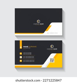 Professional abstract creative business card template with orange details