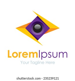 Professional abstract design geometric camera concept elements icon logo