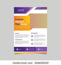 Professional abstract modern creative corporate Blue and Yellow business flyer design. brochure , leaflet, poster, handbill, company profile, catalogue design, print ready a4 flyer
