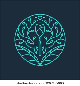 Professional, Abstract, Modern, Minimalist Organic Beauty, Medicine And Healthcare Lineart Logo