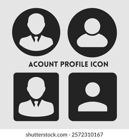 Professional Account Profile Icons in Minimalist Style for Digital Platforms