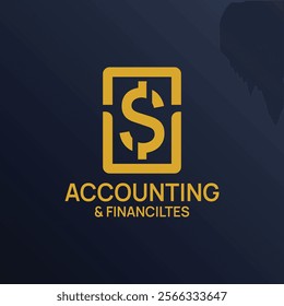 Professional accounting firm logo with golden dollar sign