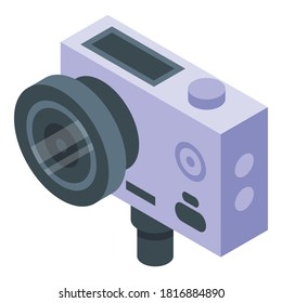 Icono de cámara de acción profesional. Isometric, icono vectorial de cámara de acción profesional para diseño web aislado en fondo blanco