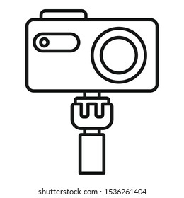 Professional action camera icon. Outline professional action camera vector icon for web design isolated on white background