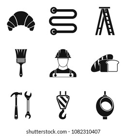 Professional activity icons set. Simple set of 9 professional activity vector icons for web isolated on white background