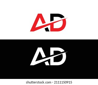 Professional AD Letter Logo Design Icon Vector Symbol Template.