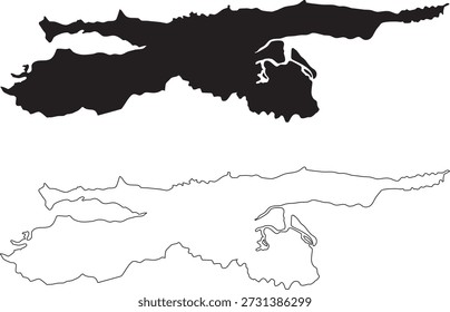 professional administrative map design of sucre venezuela displaying solid black shape and thin border outline
