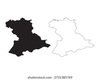professional administrative map set of anzoategui venezuela featuring solid black shape and thin linear outline